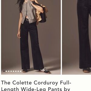 Black Colette Full-length Corduroy Pants NWT